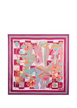 Женский шарф chess среднего розового цвета Wild