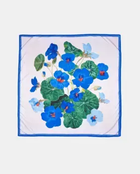 Женский шарф Grand Carr с принтом в виде цветочного букета Naulover, синий