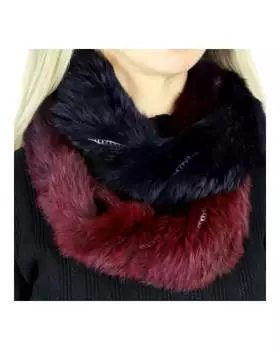 Женский шарф из меха кролика в цвете «синий/винный» La Fiorentina