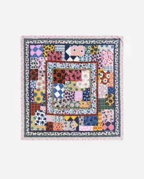 Женский шарф расписанный цветами Bimba y Lola, розовый