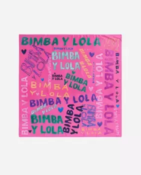 Женский шарф с акварельными логотипами Bimba y Lola, цвет Fucsia