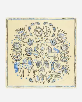 Женский шарф с анималистичной композицией и штрихами Bimba y Lola, бежевый