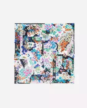 Женский шарф с цветами на белом геометрическом логотипе Bimba y Lola, мультиколор