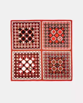 Женский шарф с пеметрическим принтом в сетку Naulover, красный