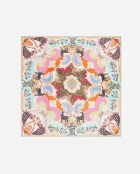 Женский шарф с принтом борзых и верблюжьих листьев Bimba y Lola, мультиколор