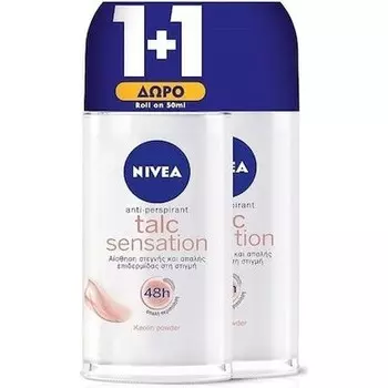 Женский шариковый дезодорант Talc Sensation 48-часовая защита - 2x50 мл Nivea