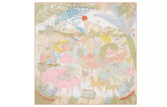 Женский шелковый шарф Carre HERMES, мультиколор