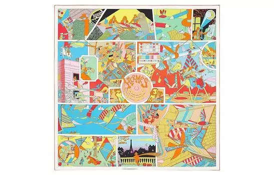 Женский шелковый шарф Carre, разноцветный HERMES, мультиколор