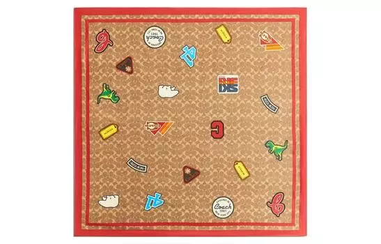 Женский шелковый шарф COACH, Brown
