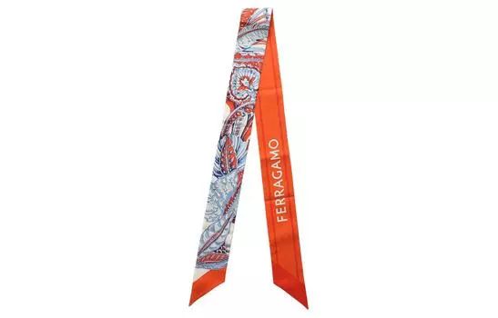 Женский шелковый шарф FERRAGAMO Orange