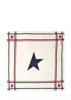 Женский шелковый шарф Golden Goose, бежевый