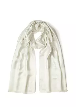 Женский шелковый шарф с кремовым логотипом Valentino Garavani