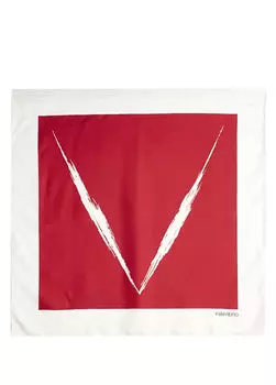 Женский шелковый шарф с логотипом Valentino Garavani, красный