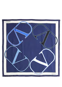 Женский шелковый шарф с логотипом Valentino Garavani, белый