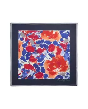 Женский шелковый шарф с принтом Lauren Ralph Lauren, тёмно-синий