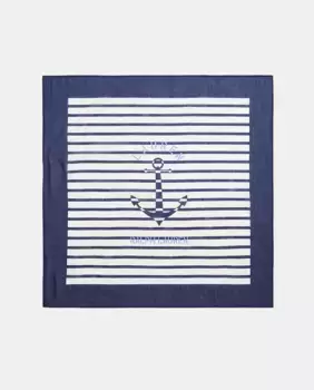 Женский шелковый шарф с принтом Lauren Ralph Lauren, тёмно-синий