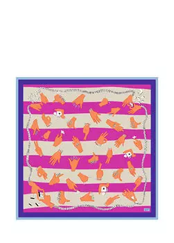 Женский шелковый шарф с принтом вручную Quff, розовый