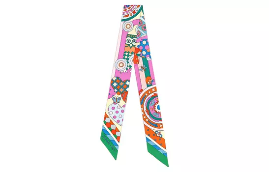 Женский шелковый шарф Twilly, разноцветный HERMES, мультиколор