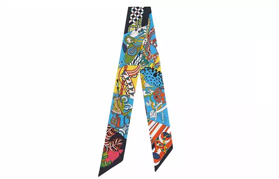 Женский шелковый шарф Twilly, разноцветный HERMES, мультиколор