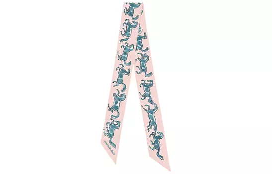 Женский шелковый шарф Twilly Small HERMES, розовый/голубой