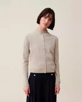 Женский шерстяной кардиган с вышивкой CP Claudie Pierlot, бежевый