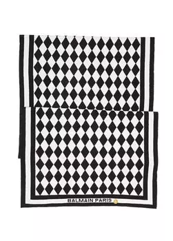 Женский шерстяной шарф Balmain, белый