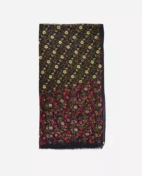 Женский шерстяной шарф Euphoria с коричневым лоскутным узором в цветочек Abbacino, коричневый