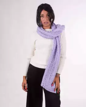 Женский шерстяной шарф лилового цвета MR Complements, синий