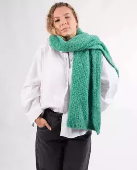 Женский шерстяной шарф зеленого цвета MR Complements, зеленый