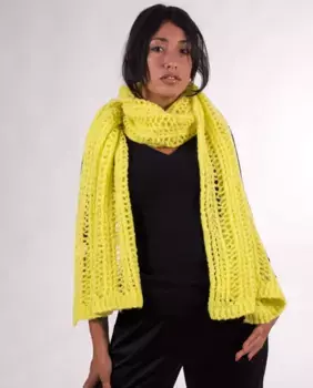 Женский шерстяной шарф желтого цвета MR Complements, жёлтый