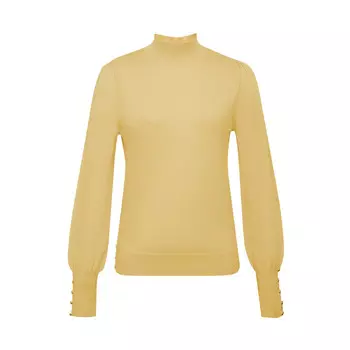 Женский шерстяной свитер Deep Breath с высоким воротником и пышными рукавами, светло-голубой