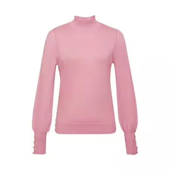 Женский шерстяной свитер Deep Breath со средним высоким воротником и пышными рукавами, овес