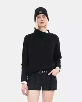 Женский шерстяной свитер на пуговицах The Kooples, черный