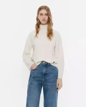 Женский шерстяной свитер свободного кроя Bimba y Lola, белый