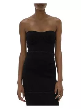 Женский шерстяной топ Buster без бретелек Helmut Lang, черный/черный