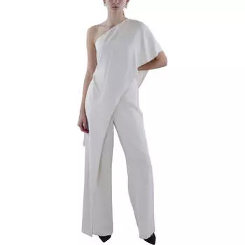 Женский шифоновый комбинезон на одно плечо Plus Lauren Ralph Lauren, цвет winter cream