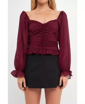 Женский шифоновый топ с сеткой и рюшами endless rose