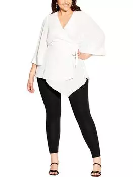 Женский шифоновый топ Shibara с завязками по бокам City Chic, слоновая кость