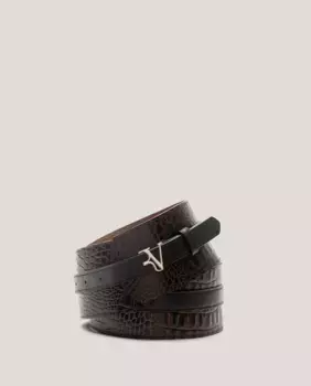 Женский широкий ремень с анималистичным принтом Roberto Verino, коричневый