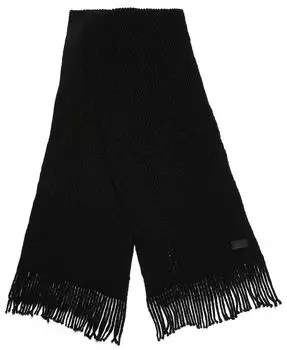 Женский широкий вязаный шарф в рубчик Mio Marino, синий