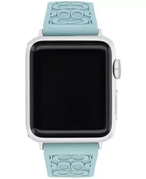Женский силиконовый ремешок apple watch 38, 40, 41 мм мятного цвета COACH, мульти