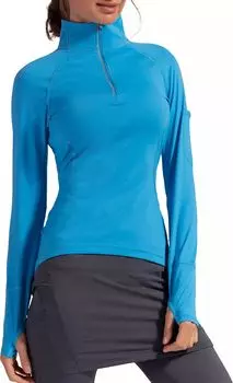 Женский солнцезащитный пуловер Bloquv с воротником-стойкой, синий