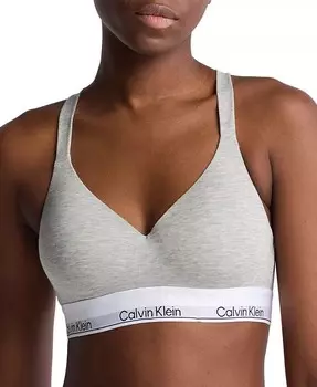 Женский современный хлопковый бюстгальтер без косточек QF7900 Calvin Klein, серый