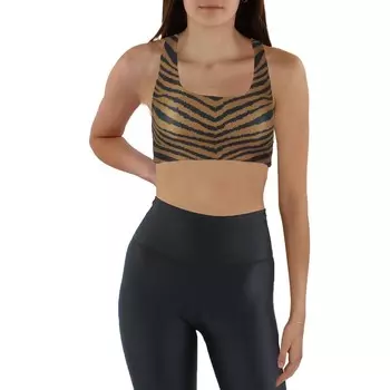 Женский спортивный бюстгальтер для фитнеса с принтом Betsey Johnson, черный