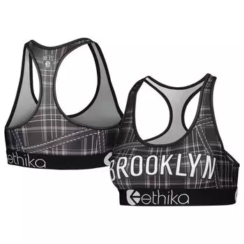 Женский спортивный бюстгальтер Ethika Black Brooklyn Nets Racerback