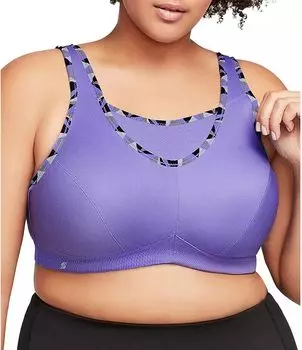 Женский спортивный бюстгальтер Glamorise без прыжков на бретельках средней поддержки, фиолетовый