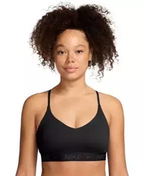 Женский спортивный бюстгальтер Indy Light-Support с мягкими вставками Nike, черный