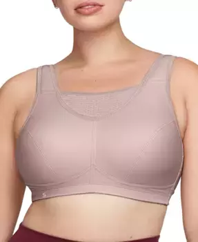 Женский спортивный бюстгальтер-комбинезон больших размеров Elite Performance 1067 Glamorise, коричневый/бежевый