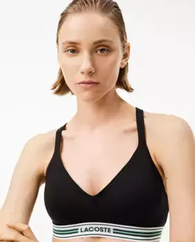 Женский спортивный бюстгальтер Lacoste, черный