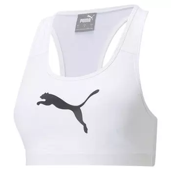 Женский спортивный бюстгальтер Mid Support 4Keeps PUMA White Black Big Cat